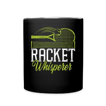 Drôle de joueur de tennis raquette jeu de mots - Mug uni - noir - Devant