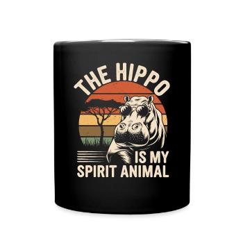 Das Nilpferd Ist Mein Spirituelles Tier - Tasse einfarbig - Schwarz - Vorne