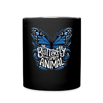 Schmetterling Le papillon est mon animal spirituel - Mug uni - noir - Devant