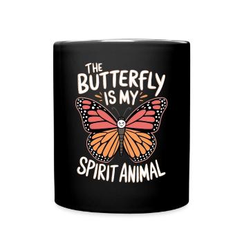 Schmetterling Le papillon est mon animal spirituel - Mug uni - noir - Devant
