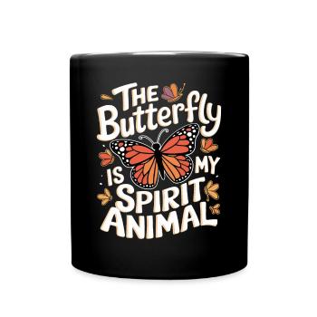 Schmetterling Le papillon est mon animal spirituel - Mug uni - noir - Devant