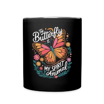 Schmetterling Le papillon est mon animal spirituel - Mug uni - noir - Devant