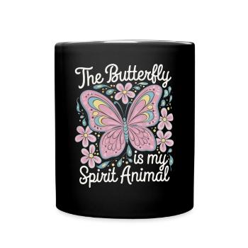 Schmetterling Le papillon est mon animal spirituel - Mug uni - noir - Devant