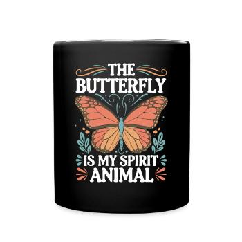 Schmetterling Le papillon est mon animal spirituel - Mug uni - noir - Devant