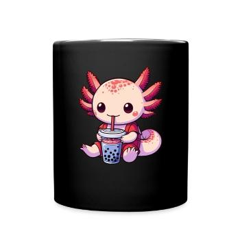 Axolotl Boba Thé Buvant Otaku Anime Lover - Mug uni - noir - Devant