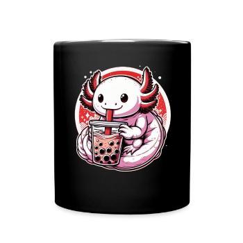 Axolotl Boba Thé Buvant Otaku Anime Lover - Mug uni - noir - Devant