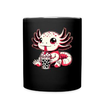 Axolotl Boba Tee Trinken Otaku Anime Liebhaber - Tasse einfarbig - Schwarz - Vorne