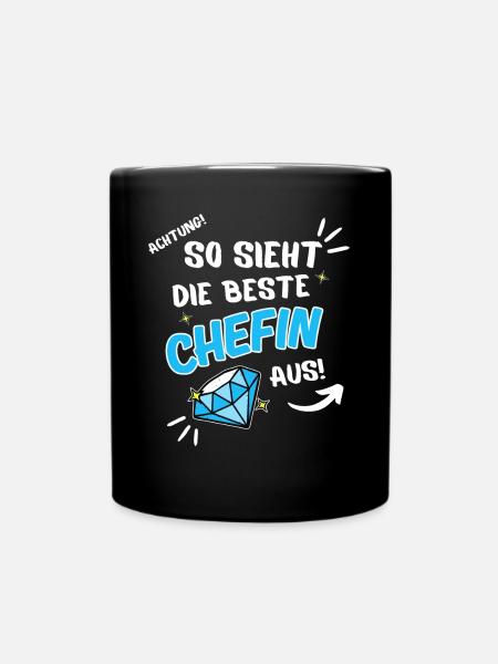 So sieht die beste Chefin aus - Tasse einfarbig - Schwarz