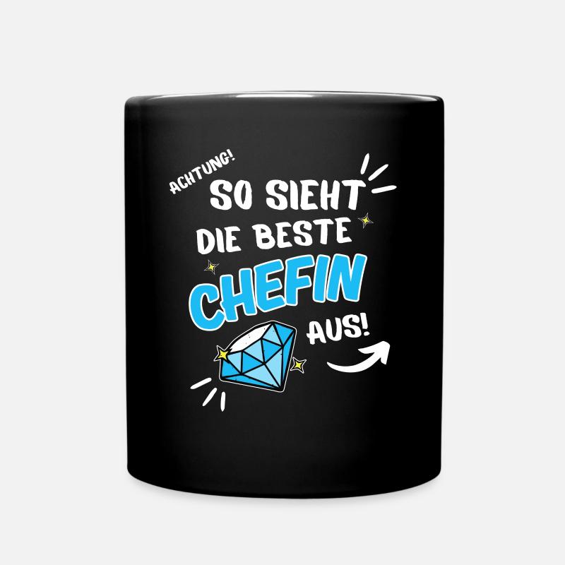 So sieht die beste Chefin aus - Tasse einfarbig - Schwarz