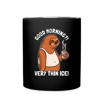 Guten Morgen sehr dünne Folivora - Tasse einfarbig - Schwarz - Vorne