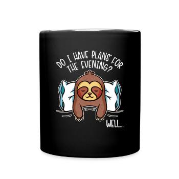 J’ai des projets pour le soir à gorge brune - Mug uni - noir - Devant