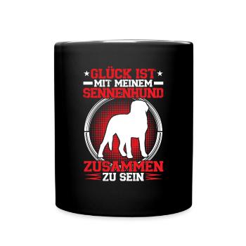 Bei meinem Sennenhund sein Schweizer Sennenhund - Tasse einfarbig - Schwarz - Vorne