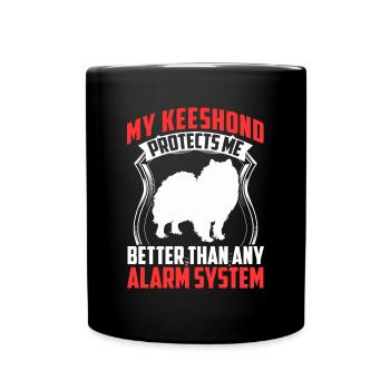 Wolfspitz protects me better Keeshond - Full Colour Mug - black - Front