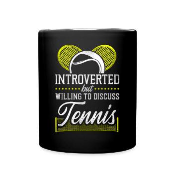 Raquette de joueur de tennis drôle - Mug uni - noir - Devant