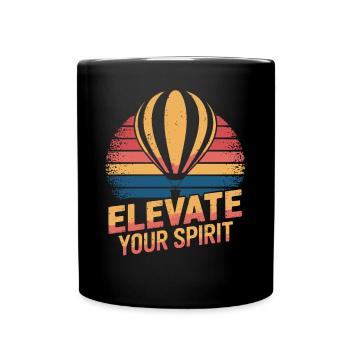 Hot Air Balloon Inspiration Quote Raise Your - Full Colour Mug - black - Front