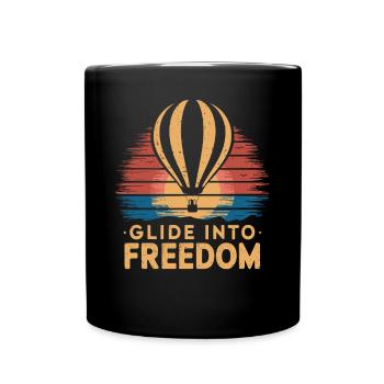 Glide Into Freedom - Hot Air Balloon - Full Colour Mug - black - Front