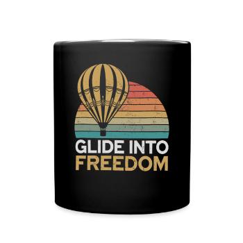 Montgolfière : glissez vers la liberté - Mug uni - noir - Devant