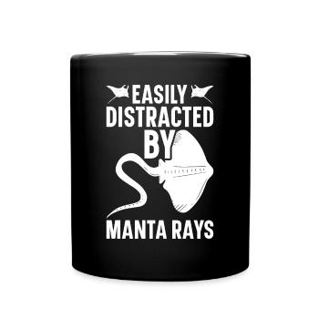 Mantarochen Liebhaber Meerestier Teufelsrochen - Tasse einfarbig - Schwarz - Vorne