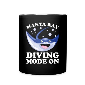 Mantarochen Liebhaber Meerestier Teufelsrochen - Tasse einfarbig - Schwarz - Vorne