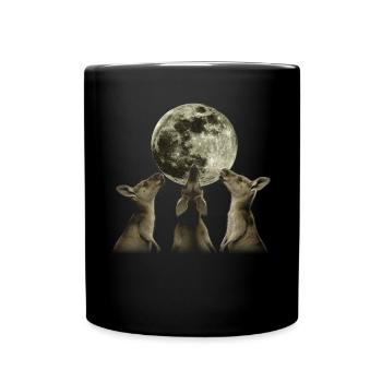 Kangourou Australie Lune Hurlante - Mug uni - noir - Devant