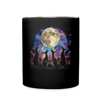 Kangourou Australie Lune Hurlante - Mug uni - noir - Devant