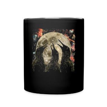 Kiwi Bird New Zealand Howling Moon - Full Colour Mug - black - Front