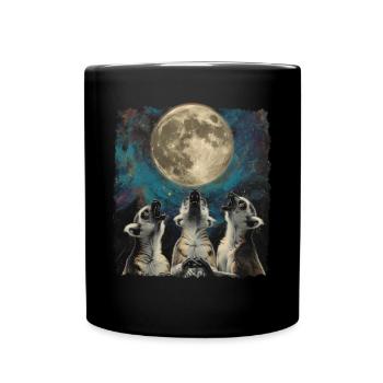 Lémurien Ringtail Lune hurlante - Mug uni - noir - Devant