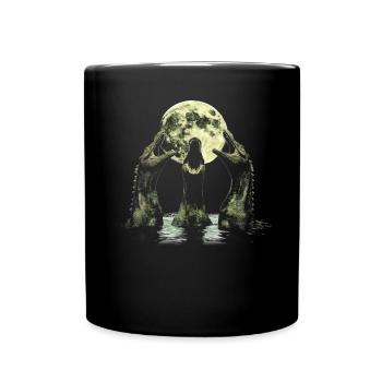Monster of Loch Ness Nessie Plesiosaur Howling - Full Colour Mug - black - Front