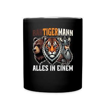 HOMME BARBU Viking barbe Homme Tigre Drôle - Mug uni - noir - Devant