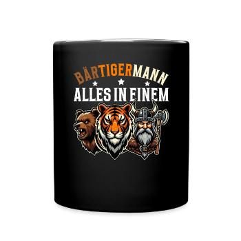 HOMME BARBU Viking barbe Homme Tigre Drôle - Mug uni - noir - Devant