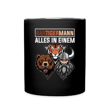 HOMME BARBU Viking barbe Homme Tigre Drôle - Mug uni - noir - Devant