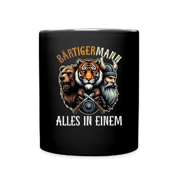 HOMME BARBU Viking barbe Homme Tigre Drôle - Mug uni - noir - Devant
