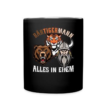 HOMME BARBU Viking barbe Homme Tigre Drôle - Mug uni - noir - Devant