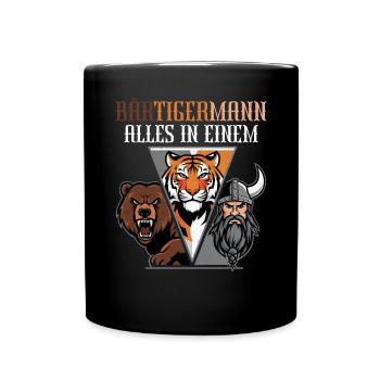 HOMME BARBU Viking barbe Homme Tigre Drôle - Mug uni - noir - Devant