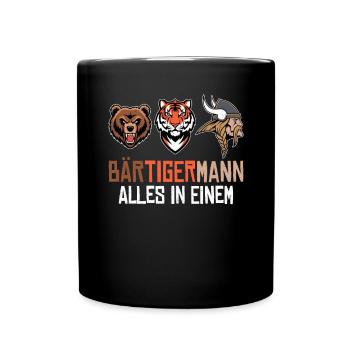 HOMME BARBU Viking barbe Homme Tigre Drôle - Mug uni - noir - Devant