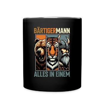 HOMME BARBU Viking barbe Homme Tigre Drôle - Mug uni - noir - Devant
