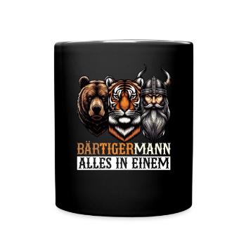 HOMME BARBU Viking barbe Homme Tigre Drôle - Mug uni - noir - Devant