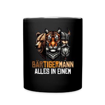 HOMME BARBU Viking barbe Homme Tigre Drôle - Mug uni - noir - Devant