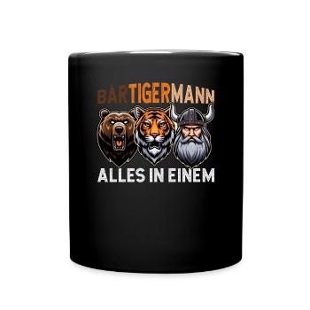 HOMME BARBU Viking barbe Homme Tigre Drôle - Mug uni - noir - Devant