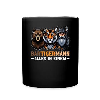 HOMME BARBU Viking barbe Homme Tigre Drôle - Mug uni - noir - Devant