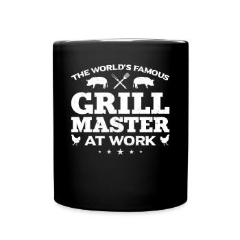 Le célèbre maître du gril au travail - Mug uni - noir - Devant