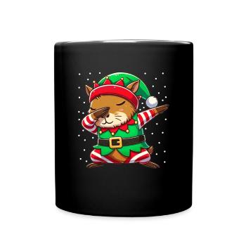 Noël Capybara Elfe Drôle Capybara Amoureux - Mug uni - noir - Devant
