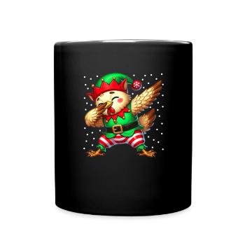 Weihnachten Huhn Lustiger Hühnerliebhaber Landwirt - Tasse einfarbig - Schwarz - Vorne