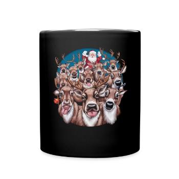 Renne Cerf Noël Renne Noël - Mug uni - noir - Devant
