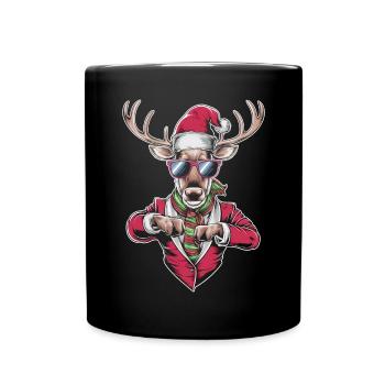 Renne Cerf Noël Renne Noël - Mug uni - noir - Devant