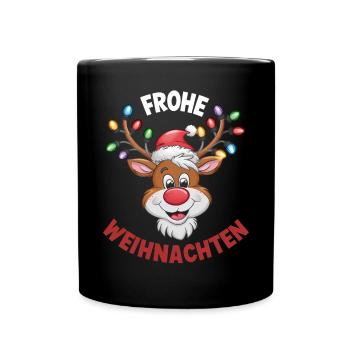 Reindeer Deer Xmas Reindeer Christmas Christmas - Full Colour Mug - black - Front