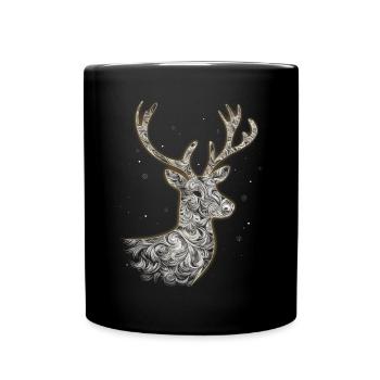 Reindeer Deer Xmas Reindeer Christmas Christmas - Full Colour Mug - black - Front