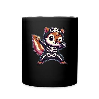 Halloween Skeleton Cute Chipmunk - Full Colour Mug - black - Front