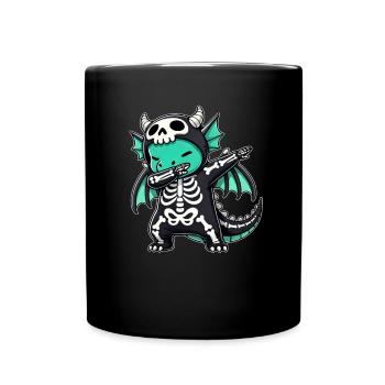 Halloween Skeleton Cute Dragon Men Women - Full Colour Mug - black - Front