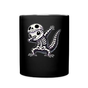 Halloween Skeleton Cute Gecko Men Women - Full Colour Mug - black - Front